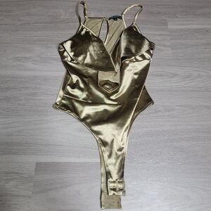Stylish Gold Metallic Bodysuit